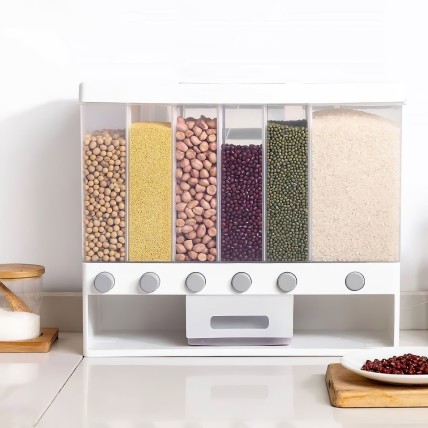 Настінний контейнер органайзер для круп автоматичний multifunctional household rice bucket 