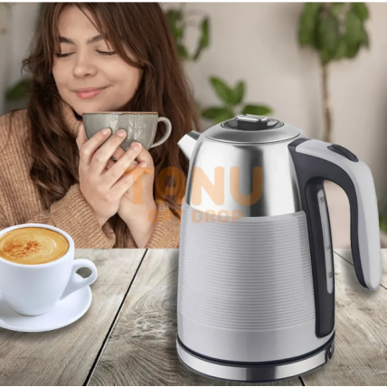 Металевий електрочайник Maestro MR-051-GREY, 1,7л, дисковий нагрівач, сірий