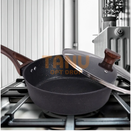Сотейник з кришкою в комплекті, антипригарне покриття Marble MR-1216-28