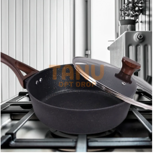 Сотейник з кришкою в комплекті, антипригарне покриття Marble MR-1216-28