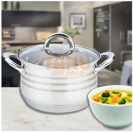 Каструля з нержавіючої сталі Maestro MR-3513-22 серія Basic, діаметр 22 см, 5,1 л