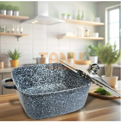 Каструля квадратна Benson BN-320 з кришкою, з антипригарним покриттям, 3 л