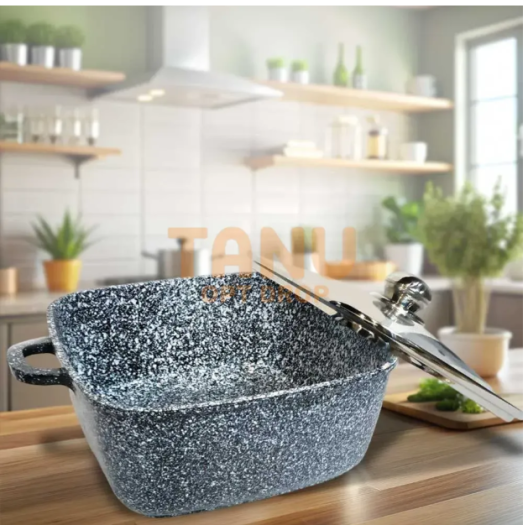 Каструля квадратна Benson BN-320 з кришкою, з антипригарним покриттям, 3 л