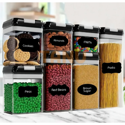 Набір контейнерів для сипучих Food Storage Container Set 7 ємностей, прозорі органайзери, баночки для зберігання харчових продуктів, круп із кришками