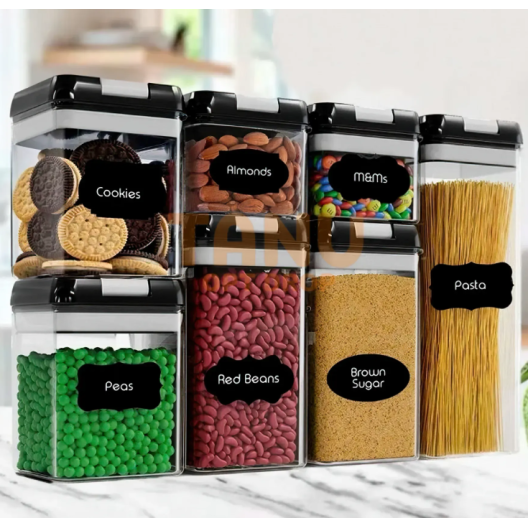 Набір контейнерів для сипучих Food Storage Container Set 7 ємностей, прозорі органайзери, баночки для зберігання харчових продуктів, круп із кришками
