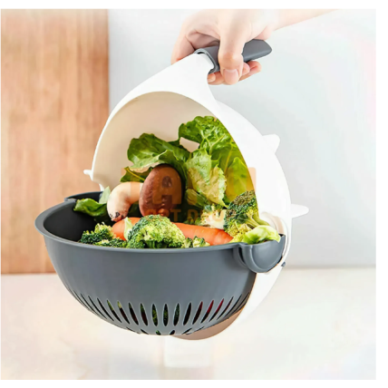 Подвійний кошик для зливу фруктів та овочів double fruit and vegetable drain basket