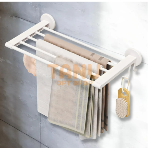 Самоклеюча настінна вішалка для рушників у ванну Towel rack YH6613 Білий