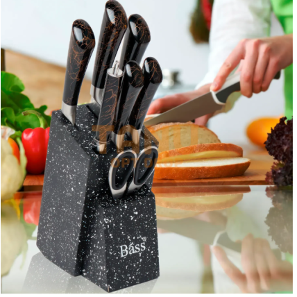 Набір ножів з нержавіючої сталі з підставкою Kitchen Knife B12432 