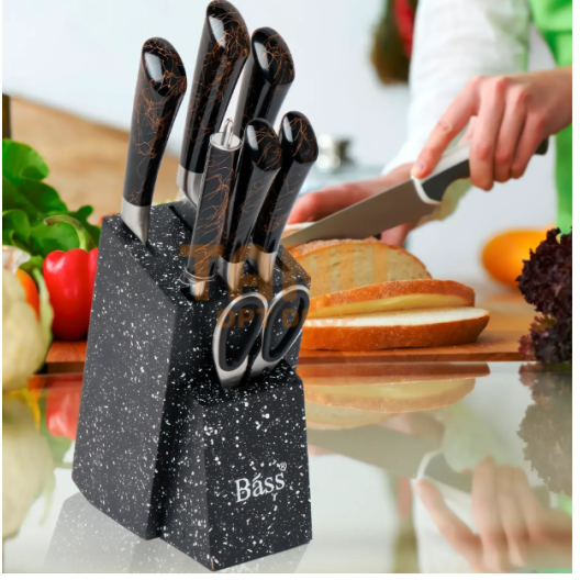 Набір ножів з нержавіючої сталі з підставкою Kitchen Knife B12432 
