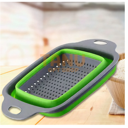 Розкладний силіконовий друшляк Collapsible filter baskets, 2в1, квадратний