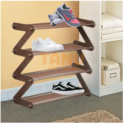 Полиця стійка-органайзер для взуття на 4 полиці New Z-Shaped Shoe Rack YH8802-4