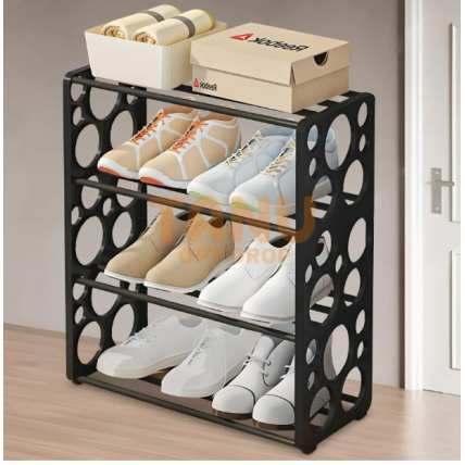 Компактний підлоговий пластиковий органайзер для взуття на 4 полиці Shoe rack YX9116
