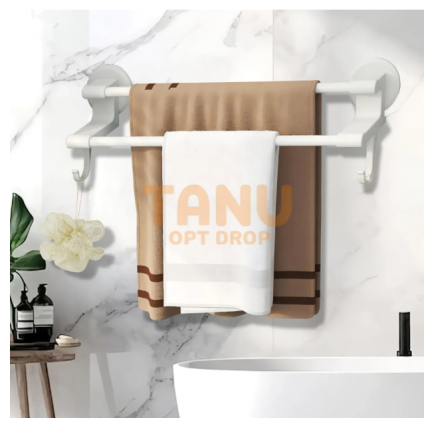 Металева вішалка для рушників на клейкій основі Simple towel bar YH6612B Білий