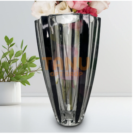Настільна скляна ваза для квітів GLASS WARE HF4067