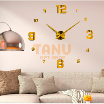 Настінний самоклеючий кварцовий 3д годинник з арабськими цифрами ZH005 DIY Clock