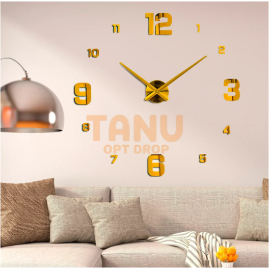 Настінний самоклеючий кварцовий 3д годинник з арабськими цифрами ZH005 DIY Clock
