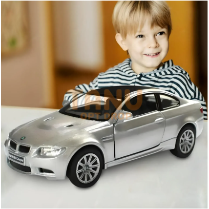 Колекційна інерційна металева модель машини Kinsmart BMW M3 Coupe 1:36 KT5348W Срібло