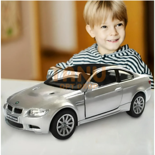 Колекційна інерційна металева модель машини Kinsmart BMW M3 Coupe 1:36 KT5348W Срібло