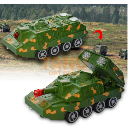Танк трансформер "HIMARS" світиться, рухомі деталі, звук, на батарейках 19см (IGR24) YJ388-58
