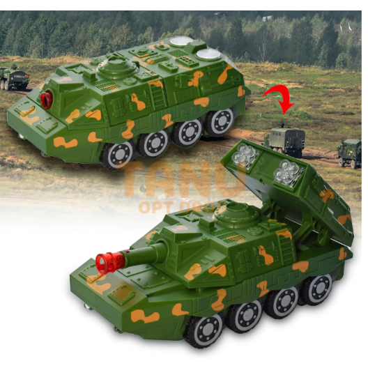 Танк трансформер "HIMARS" світиться, рухомі деталі, звук, на батарейках 19см (IGR24) YJ388-58