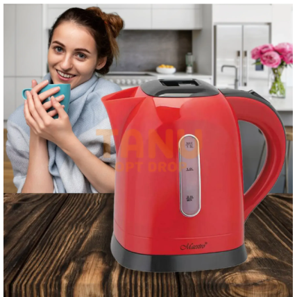 Електричний чайник Maestro MR-034-RED, 2200 Вт, 1,5л, дисковий нагрівач, червоний