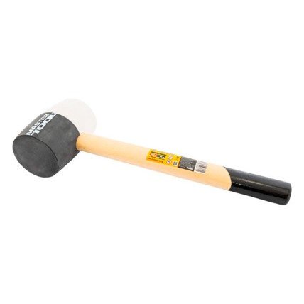 Киянка Mastertool 450 г х 60 мм чорно-біла гума ручка дерев'яна