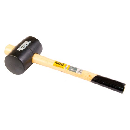 Киянка Mastertool 340 г х 55 мм Чорна гума ручка дерев'яна