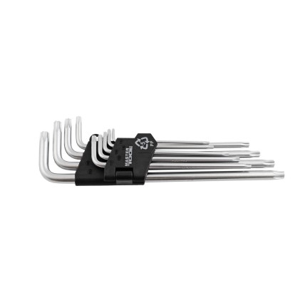 Набір Torx ключів Mastertool 9 шт. з отвором подовжені