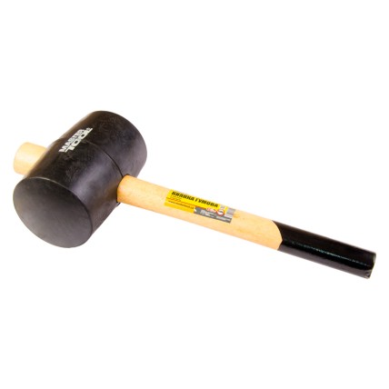 Киянка Mastertool 1200г x 100 мм Чорна гума ручка дерево