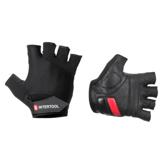 Рукавичка Intertool шкіряна гелеві вставки без пальців 10