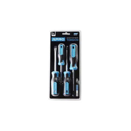 Набір викруток Apro PH1х100 / PH2х100 / SL3х75 / SL5х100мм PRO+ (4шт)