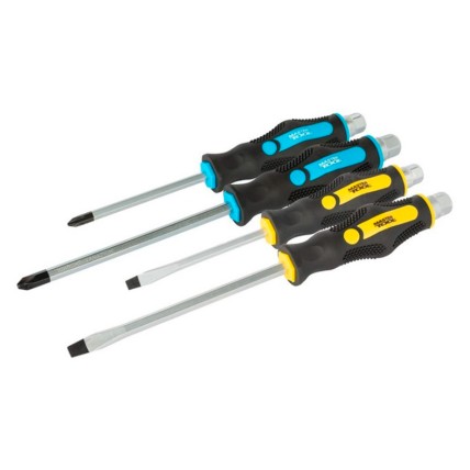 Набір викруток ударних Mastertool PH2 x PH3 x SL6 x SL8 (4шт)