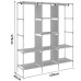 Шафа тканинна 3 секції складана з каркасом STORAGE WARDROBE 175 х 130 х 45 см. Колір: коричневий