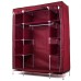 Шафа тканинна 3 секції складана з каркасом STORAGE WARDROBE 175 х 130 х 45 см. Колір: червоний