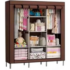 Шафа тканинна 3 секції складана з каркасом STORAGE WARDROBE 175 х 130 х 45 см. Колір: коричневий