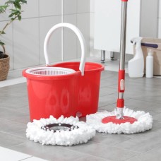 Універсальна швабра з віджимом-центрифугою та відром Easy Mop Кругла Швабра. Колір: червоний