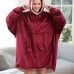 Толстовка плед з капюшоном і рукавами Huggle Hoodie оверсайз. Колір: червоний