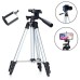 Штатив для телефону та фотоапарата Tripod 3110 PRO портативний трипод 0,35-1.02м висота. Колір: срібний