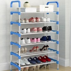 Полиця для взуття Shoe Rack 6 полиць Органайзер стійка 6 секцій 56х28х113см, Полиця-трансформер. Колір: синій