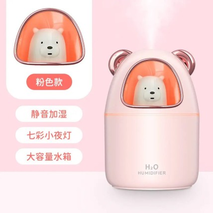 Зволожувач повітря Bear Humidifier H2O USB Ультразвуковий зволожувач повітря Арома 300мл. Колір: рожевий