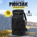 Рюкзак тактичний чорний 4в1 70 л Водонепроникний туристичний рюкзак. Колір: чорний