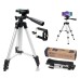 Штатив для телефону та фотоапарата Tripod 3110 PRO портативний трипод 0,35-1.02м висота. Колір: срібний