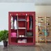 Шафа тканинна 3 секції складана з каркасом STORAGE WARDROBE 175 х 130 х 45 см. Колір: червоний