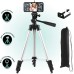 Штатив для телефону та фотоапарата Tripod 3110 PRO портативний трипод 0,35-1.02м висота. Колір: срібний